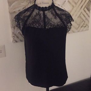 Black Lace Detail Top